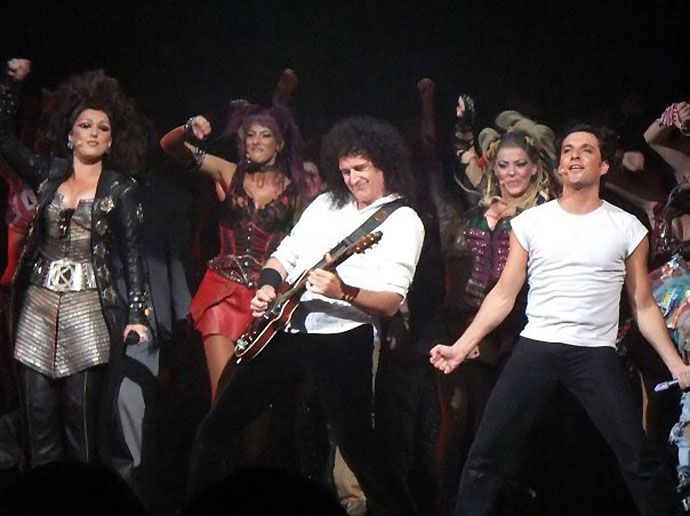 Brian May performing with WWRY Musical London cast
