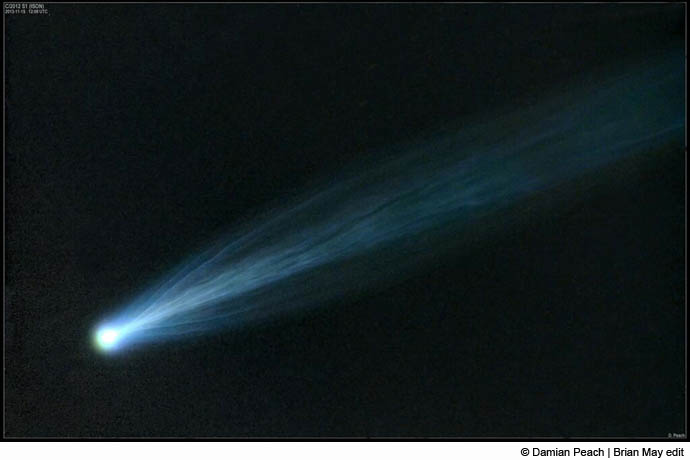 Comet ISON extracted from star background