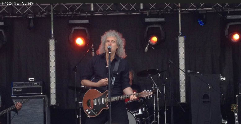 Brian May hits the stage at Guildford
