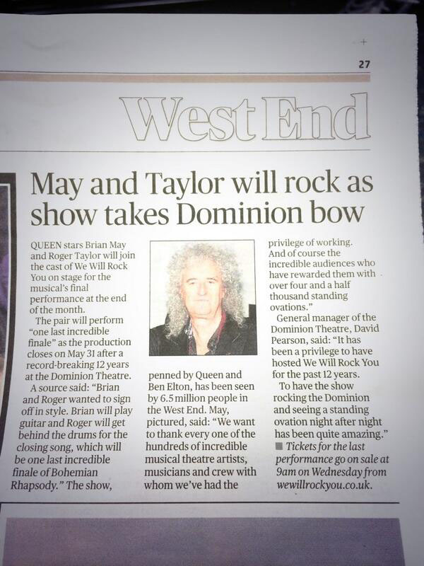 London Evening Standard: Brian May