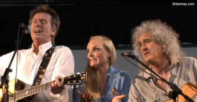 Joe Brown, Brian May and Kerry Ellis