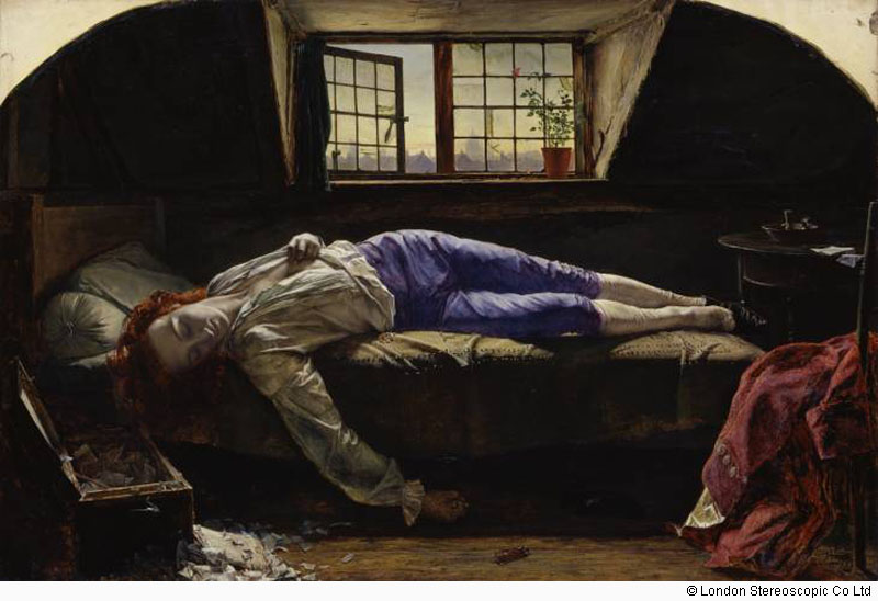 Chatterton 1856 by Henry Wallis 1830-1916