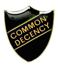 Black Common Decency badge