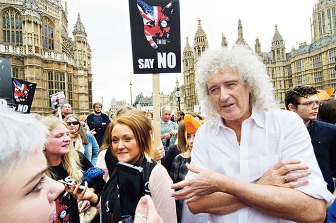 Brian May - campaigning in London