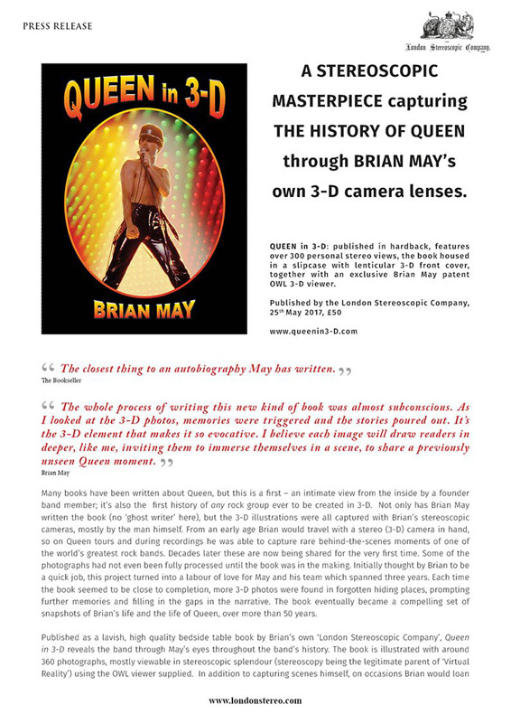 Queen in 3-D press release