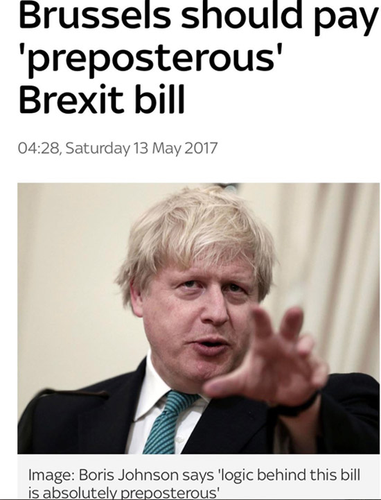 Boris Johnson - preposterous bill