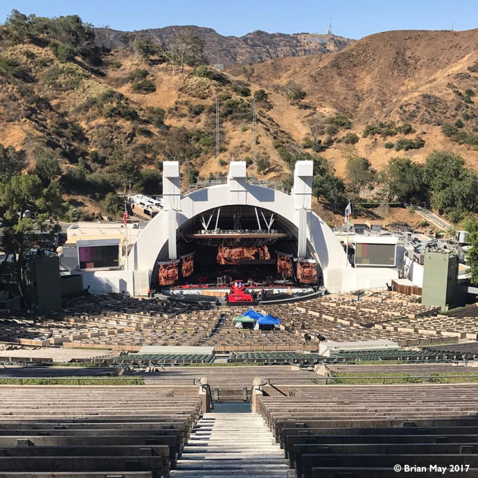Empty Hollywood Bowl from terraces - mono