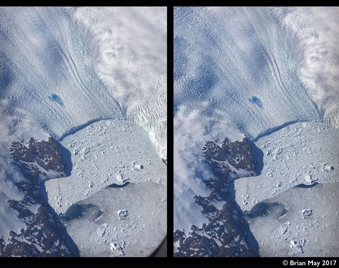 Glacier from the air - stereo