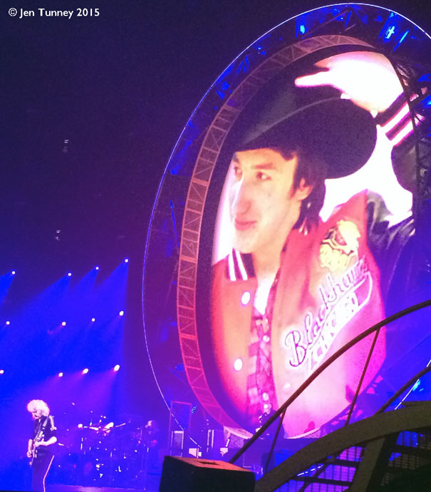 John Deacon on screen MEN Arena 21 January 2015