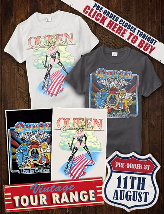 Queen vintage tour merchandise