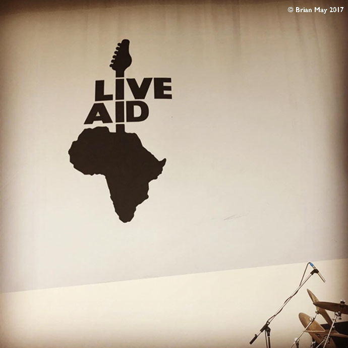 BR Live Aid backdrop - first day filming