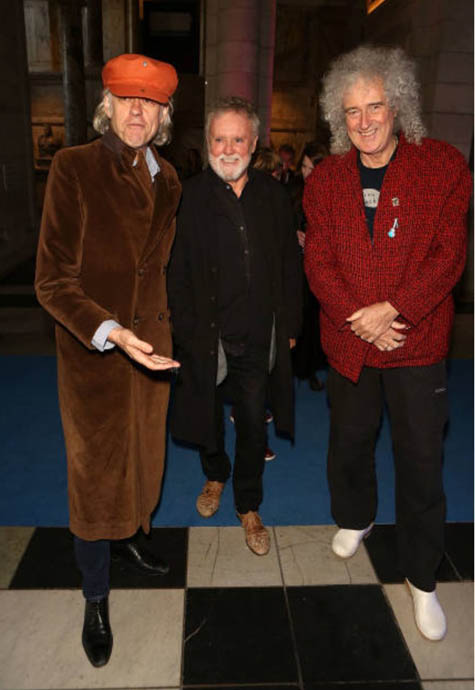 Bob Geldof, Roger and Brian at the exhibition