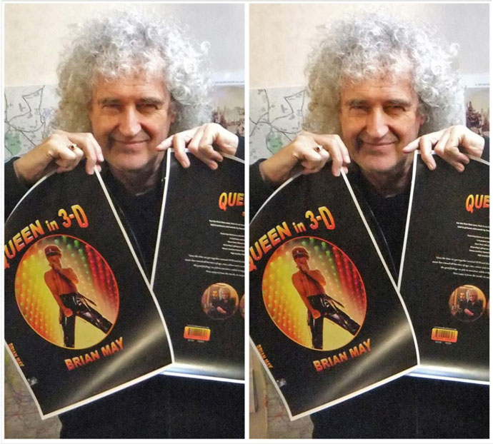 Bri showing Queen in 3-D - stereo