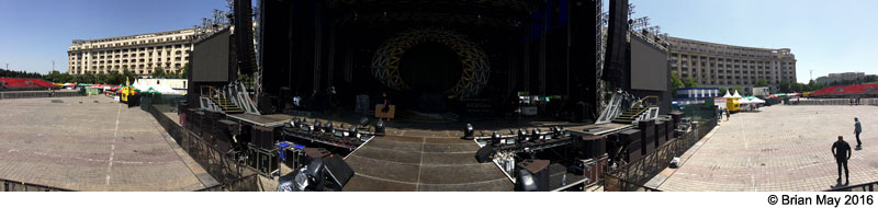 Bucharest sound check view back to stage