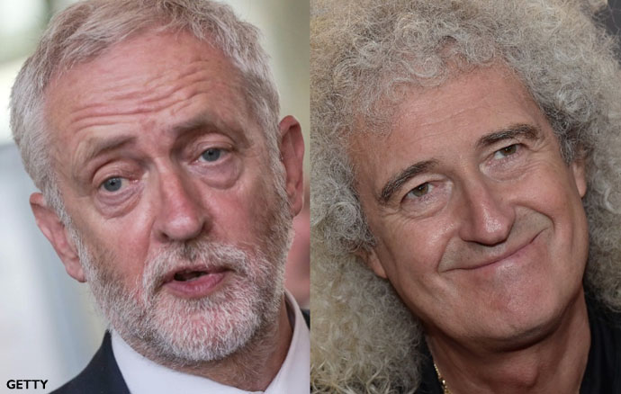 Jeremy Corbyn and Brian May
