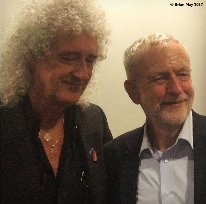 Brian May and Jeremy Corbyn