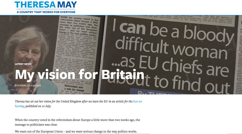 Theresa May - My vison for Britain