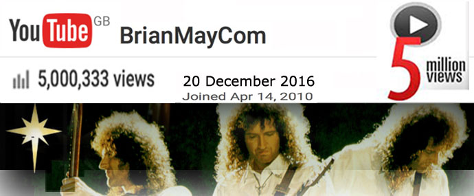 BrianMayCom youtube 5 Million views