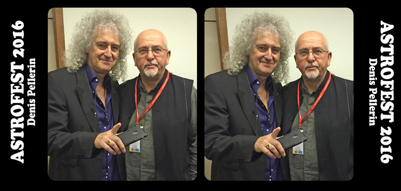 Brian May and Peter Gabriel backstage at Astrofest
