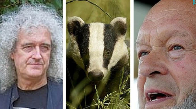 Brian May - a badger - Michael Eavis