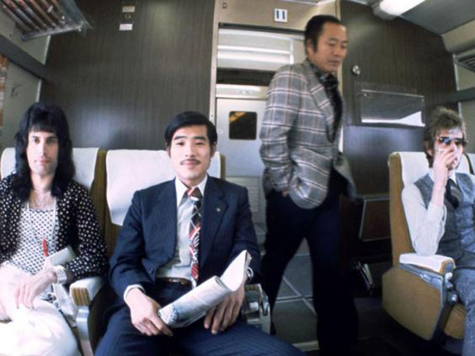 Freddie on bullet train - Japan