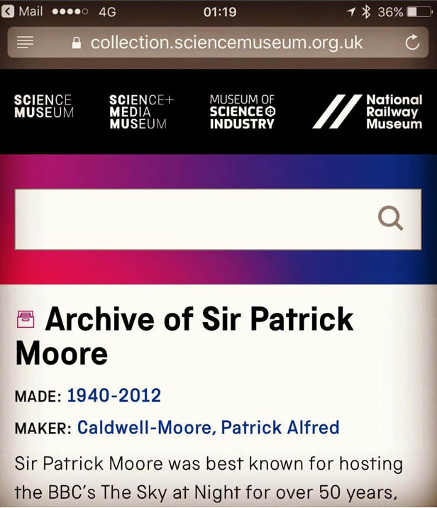 Patrick Moore - Science Museum