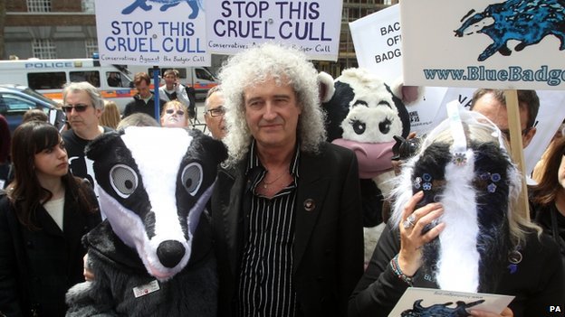 Brian May at badger cull protest