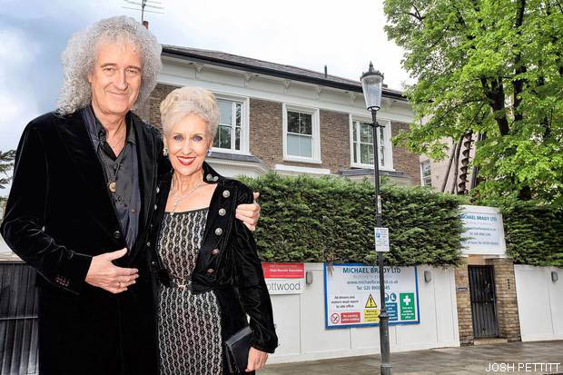 Brian May and Anita Dobson, and work near their home