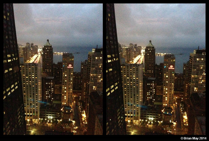 Chicago as sun goes down - stereo