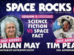 Brian May and Tim Peake - Space Rocks 2018 banner