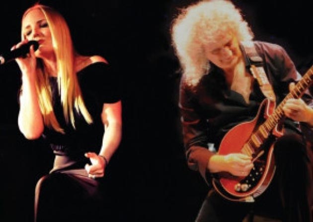 Kerry Ellis and Brian MayBrian May and Kerry Ellis, who are appearing in Grantham February 22 2014
