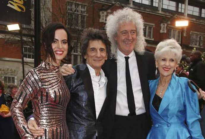 Sally and Ronnie Wood with Brian and Anita