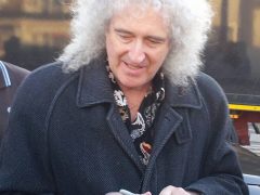 Brian May outside Cliffs Pavilion, Southend before show
