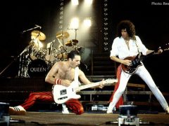 Queen - Freddie Mercury and Brian May Queen in concert at Forest Nationale, Brussels, Belgium - Apr 1982