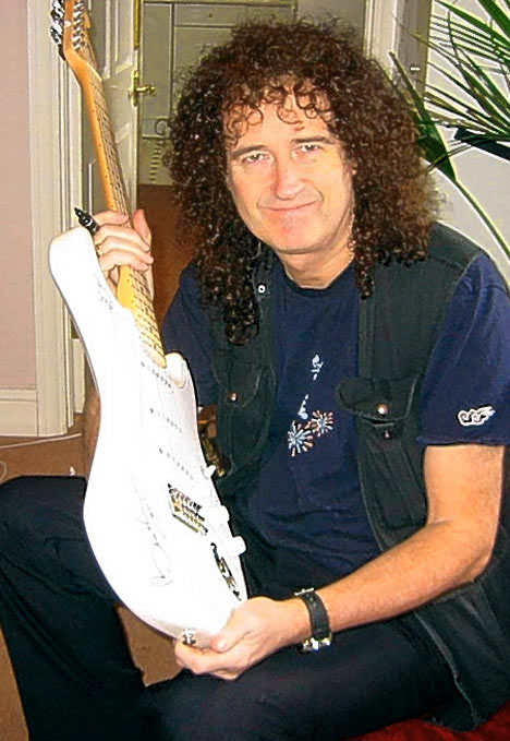 Brian May after signing Rainbows guitar in 2007