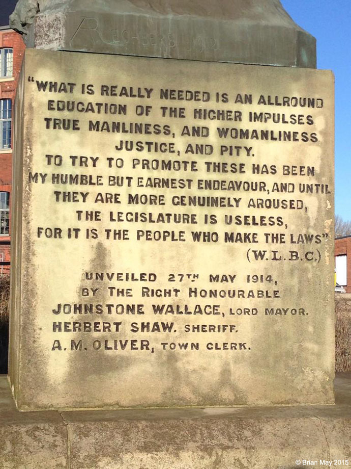 Coulson statue - inscription Glasgow