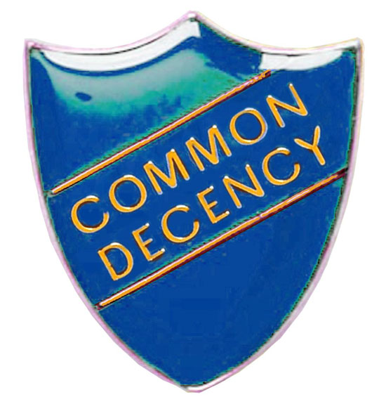 Common Decency Blue badge