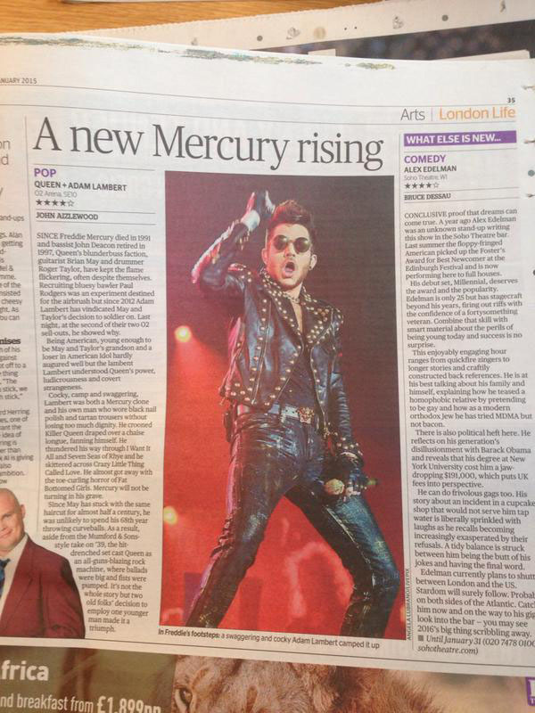London Evening Standard 19 January 2015