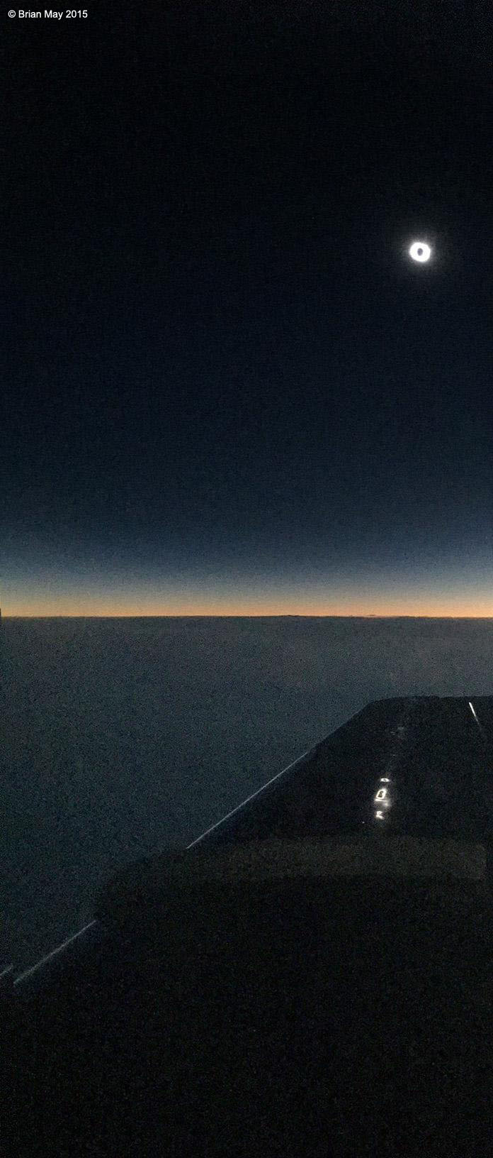Eclipse from plane over Faroes