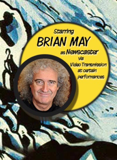 Brian May as the Newscaster