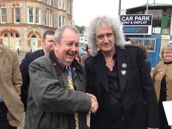 Brian May and Adrian Sanders - Torbay visit