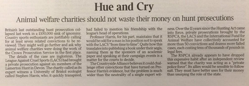 The Times artile 'Hue and Cry'