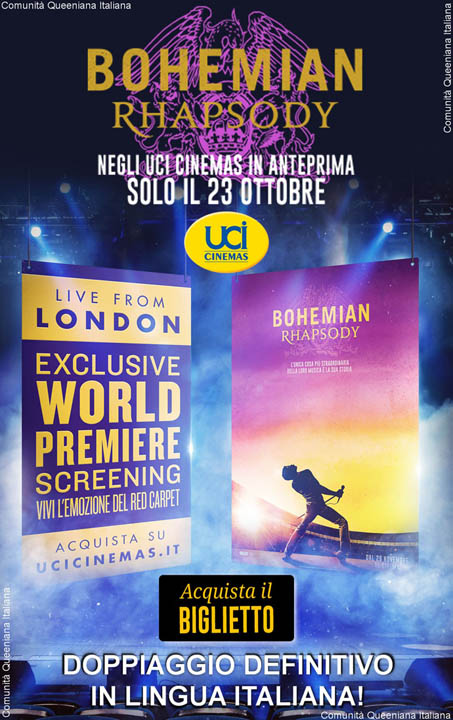 Bohemian Rhapsody cinema Premiere poster - Italy