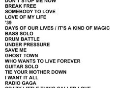 Sao Paulo Set List