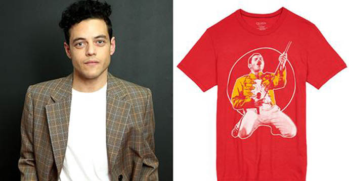 Rami and an official Bohemian Rhapsody T-shirt