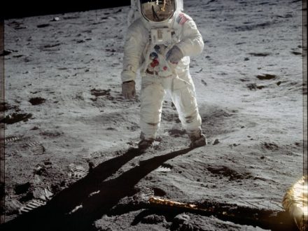 Buzz Aldrin walks on Moon's surface