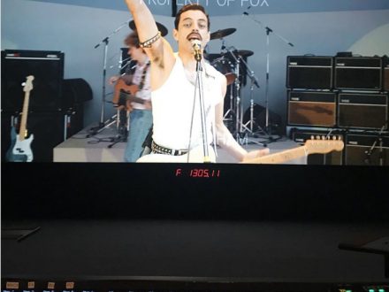 Rami as Freddie - Live Aid - with guitar