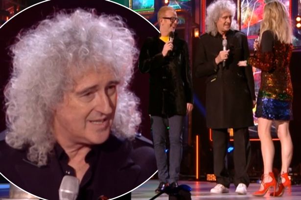 Brian May, Chris Evans and Fearne Cotton