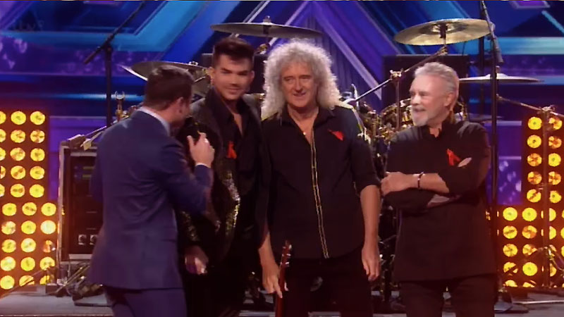 Adam, Bri and Roger with Dermot O'Leary
