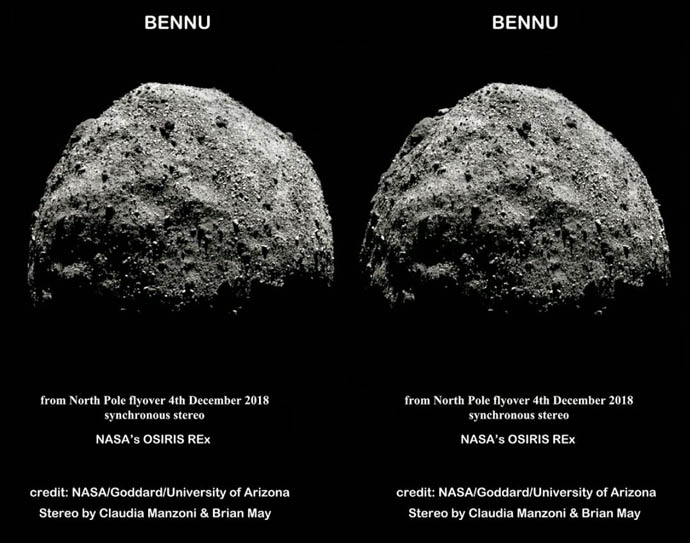 Asteroid BENNU - crosseyed stereo